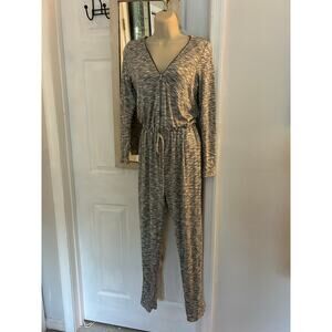 Charlotte Russe Spacedye Marled Knit Zipper Jumpsuit